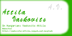 attila vaskovits business card